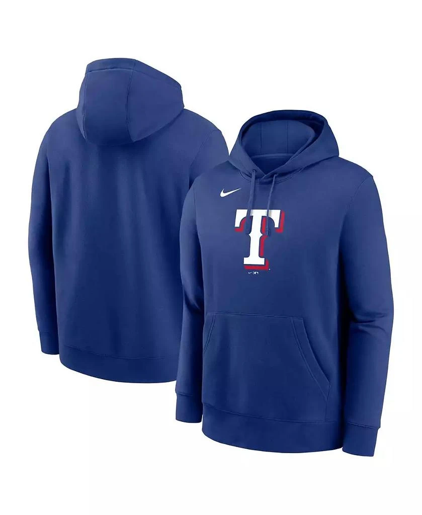 NIKE Men's Royal Texas Rangers Logo Club Fleece Pullover Hoodie 1
