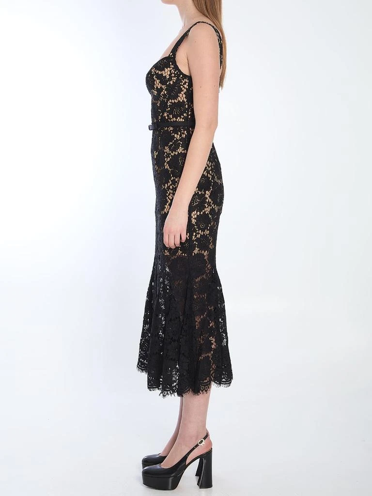 Self Portrait BLACK FINE LACE MIDI DRESS 3