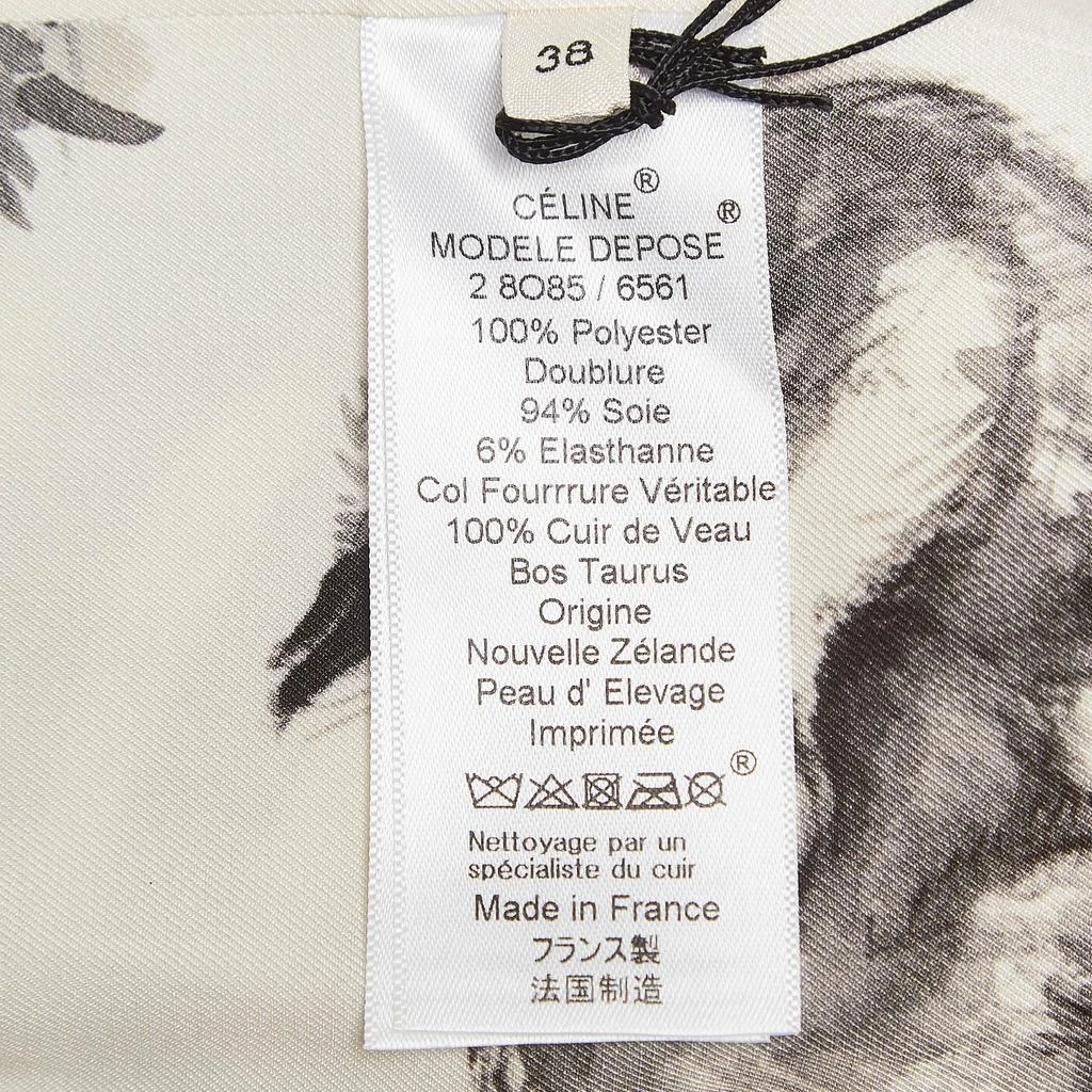 Celine Celine White & Black Zebra Print Twill Collar Detailed Coat M 5