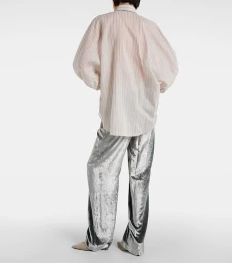 Brunello Cucinelli Cotton-blend lamé shirt 3