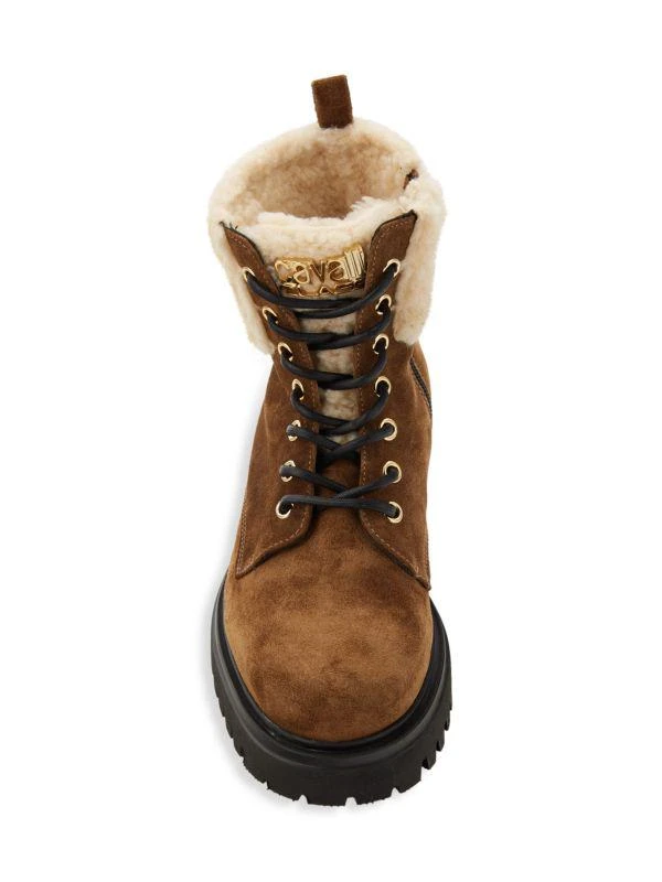 cavalli CLASS Faux Fur Lined Leather Ankle Boots 5