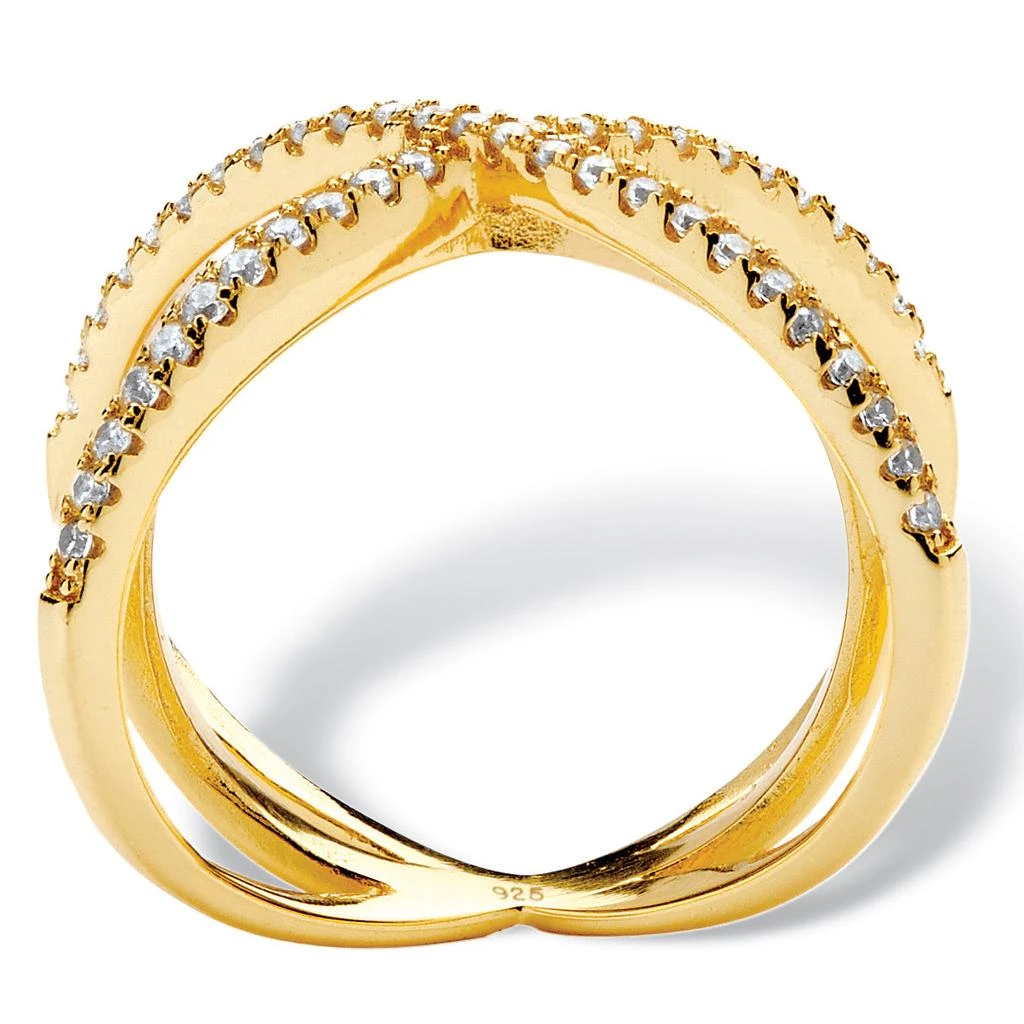 Palm Beach Jewelry .57 TCW CZ 14k Gold-Plated Sterling Silver Ring 2