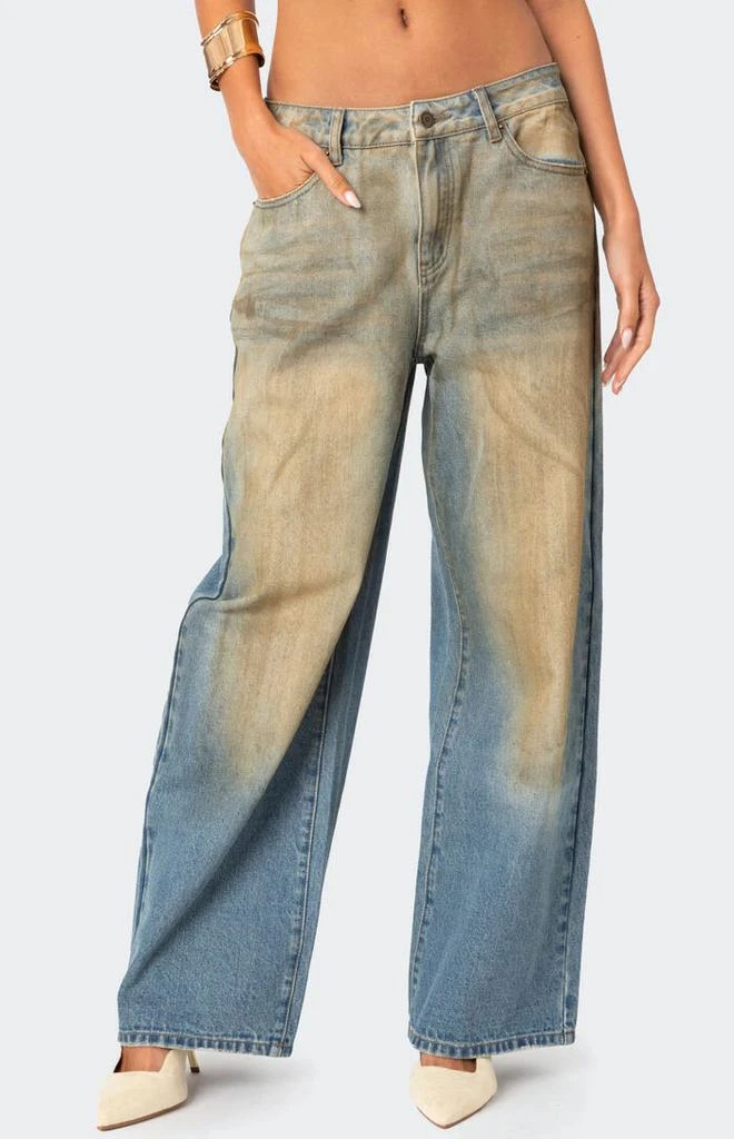 Edikted Muddy Washed Low Rise Jeans 2
