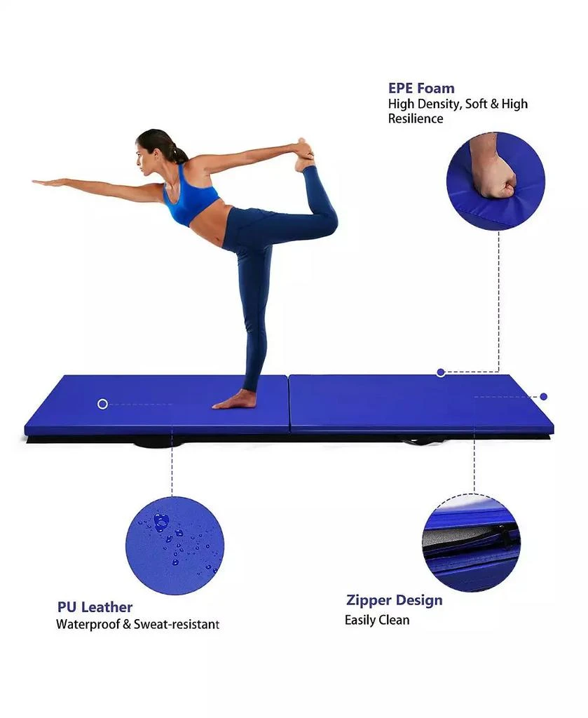 SKONYON 6 x 2 Feet Gymnastic Mat with Carrying Handles for Yoga 6