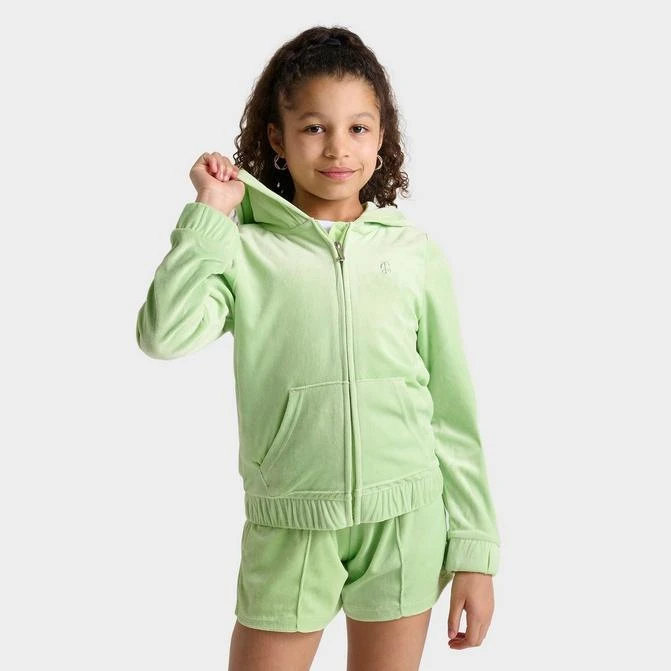 Timberland Girls' Juicy Couture Plush Velour Full-Zip Hoodie 1