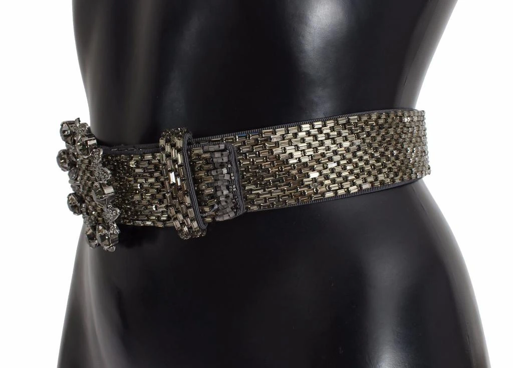 Dolce & Gabbana Multicolor Wide Crystal Buckle Sequined Belt 2