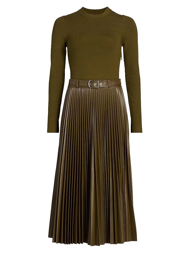 SIMKHAI Abilene Mixed-Media Midi-Dress 1