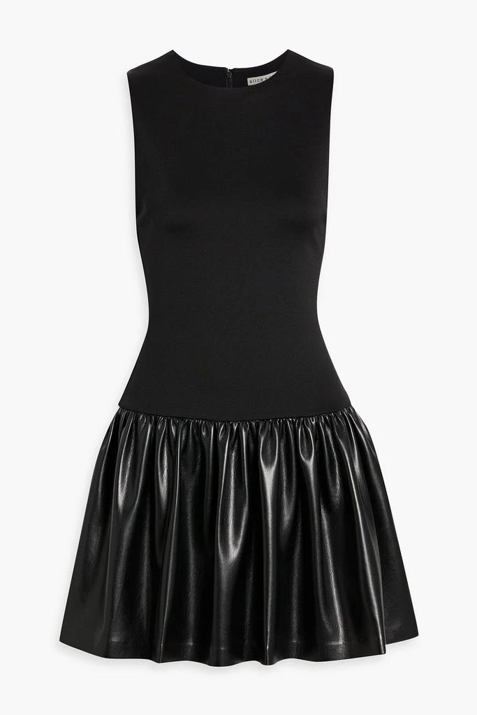 Alice + Olivia Ella fluted jersey-paneled mini dress 1