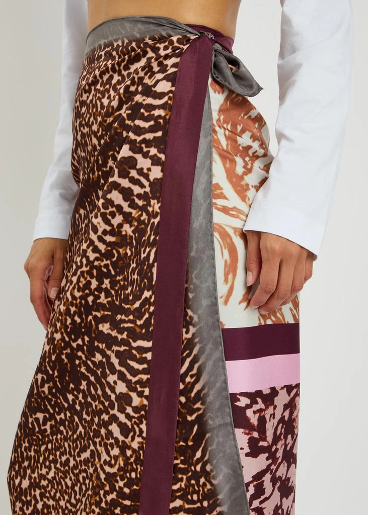 Dries Van Noten Scarfy printed silk midi wrap skirt 5