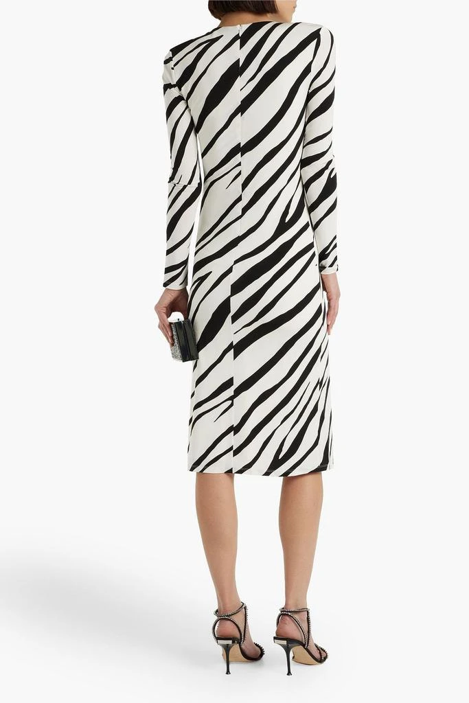 ET OCHS Eleanor cutout ruched zebra-print stretch-jersey midi dress 3