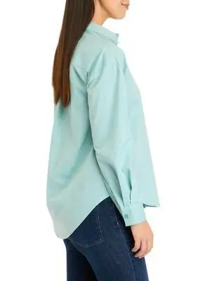 Cupio Women's Long Sleeve Drop Shoulder Poplin Shirt 3