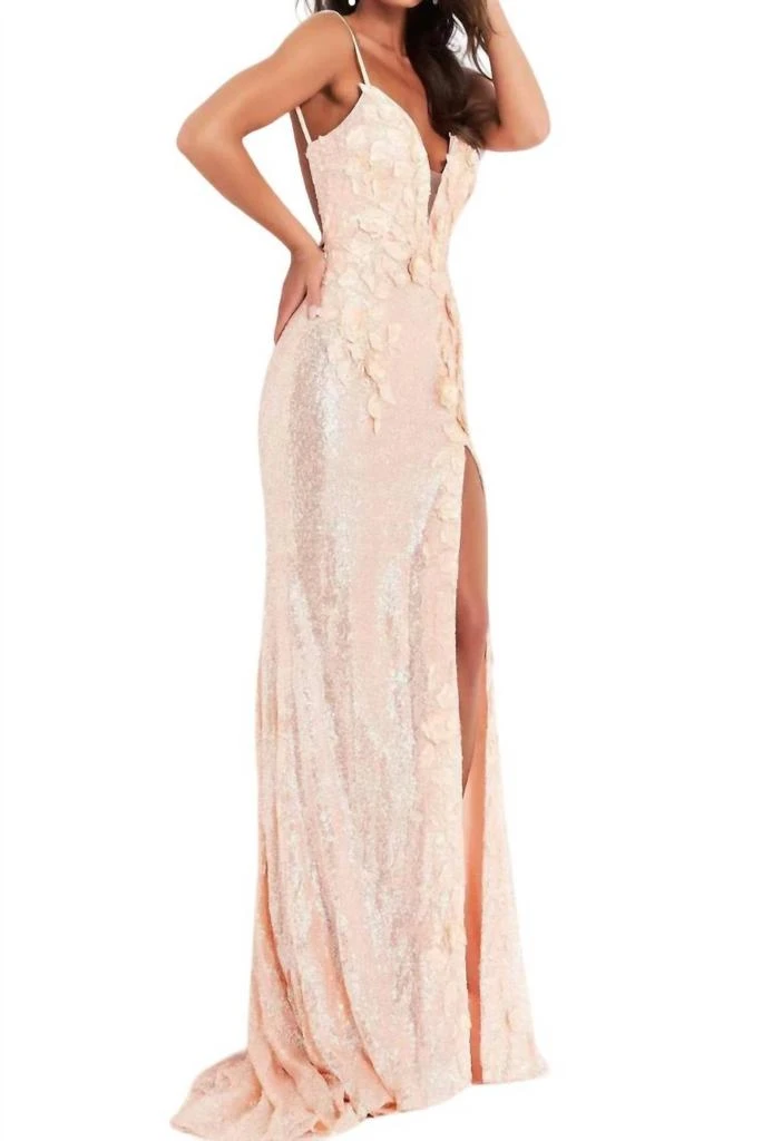 Jovani Sequin Sweetheart Prom Dress In Icepink 1