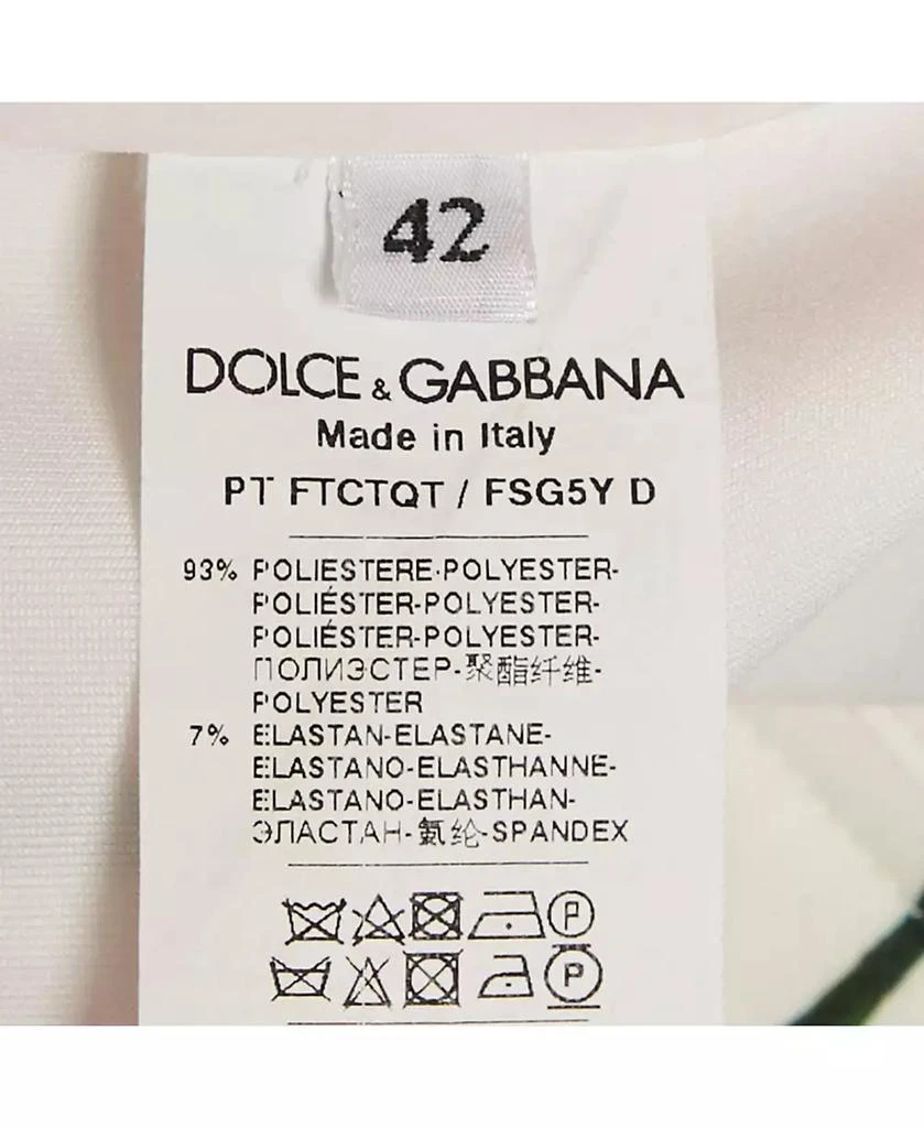 Pre-Owned Dolce 
Gabbana Women
s White/pink Floral Print Jersey Flared Trousers 6