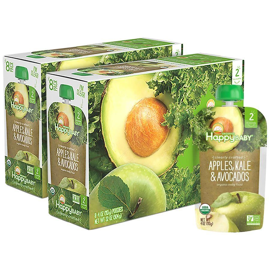 Happy Baby Organics Clearly Crafted Stage 2 Apples, Kale & Avocados Pouch Apple/Kale/Avocado 1