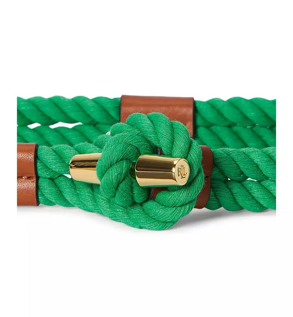 Ralph Lauren Women's Leather Trim Rope Toggle Skinny Belt 3