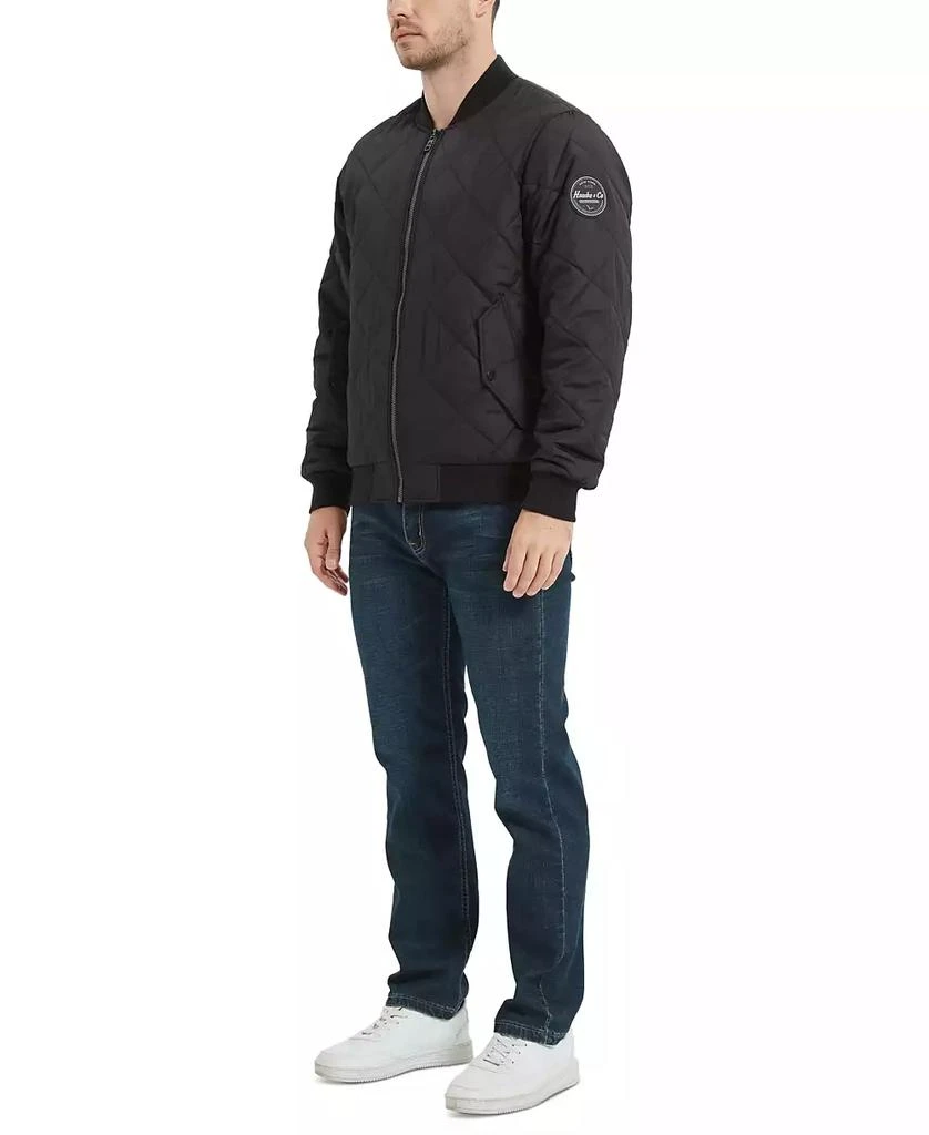 HAWKE & CO Men's Diamond Quilted Bomber Jacket 3