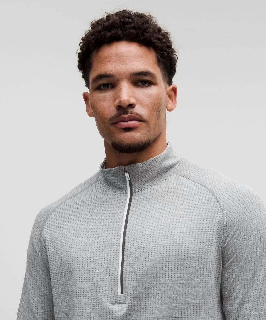 Lululemon Men's Metal Vent Tech Half Zip Sweatshirt In Slate/white 3
