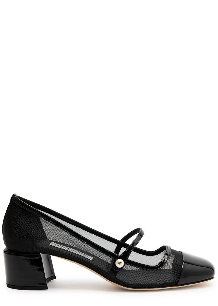 Jimmy Choo Elisa 45 mesh and patent leather Mary Jane pumps 1