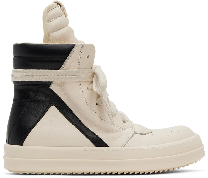 Rick Owens Kids Black & Off-White Geobaskets Sneakers 1