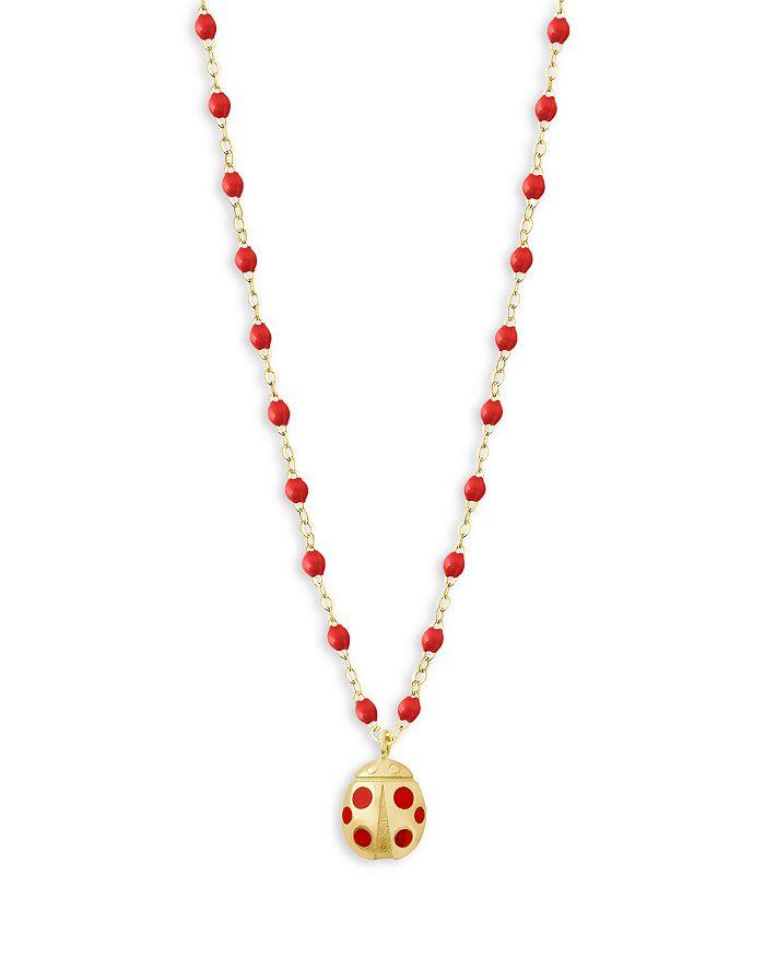 Gigi Clozeau 18K Yellow Gold Voyage Ladybug Poppy Pendant Necklace, 16.1"