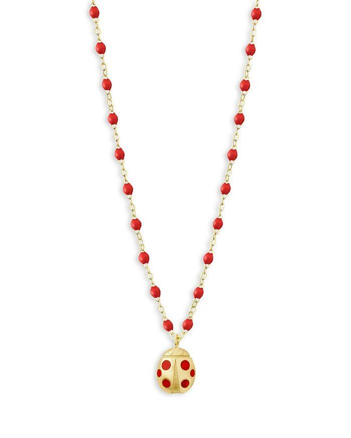 Gigi Clozeau 18K Yellow Gold Voyage Ladybug Poppy Pendant Necklace, 16.1" 1