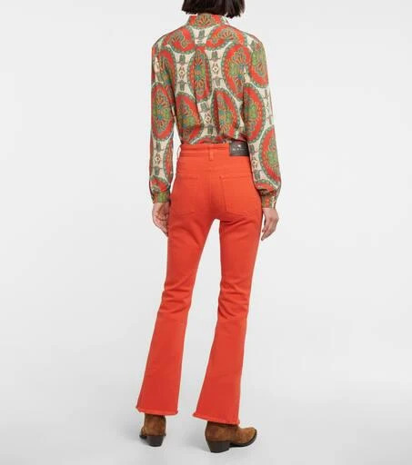 ETRO Embroidered mid-rise flared jeans 3