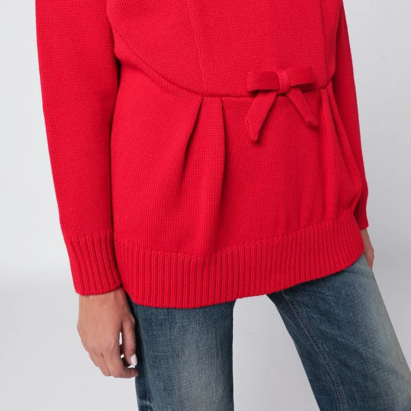 Prada Red wool sweater with bow 4