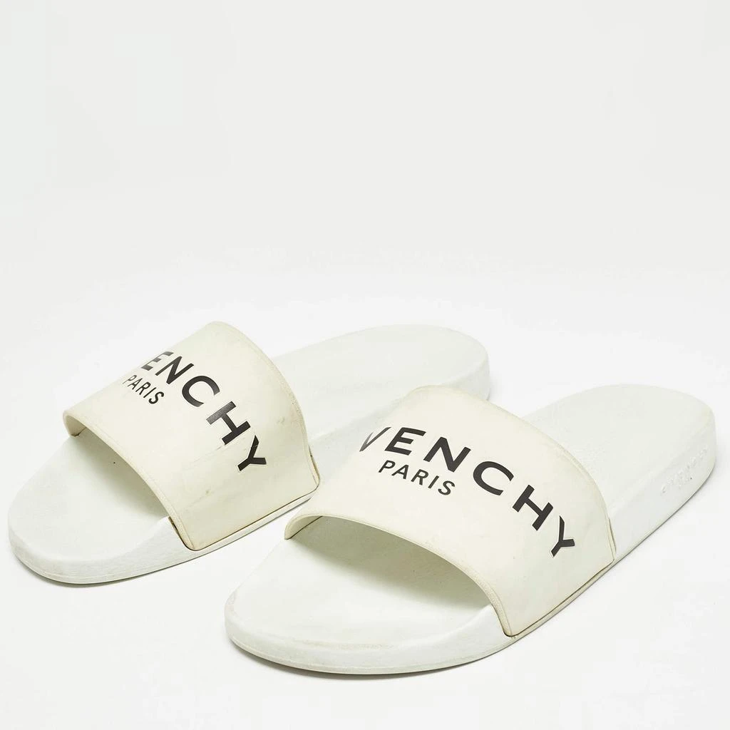 Givenchy Givenchy White Rubber Logo Flat Slides Size 43 2