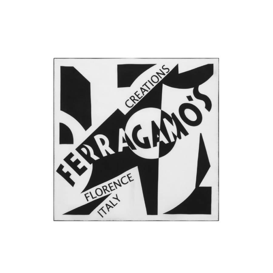 Salvatore Ferragamo Ferragamo Logo Print Silk Scarf