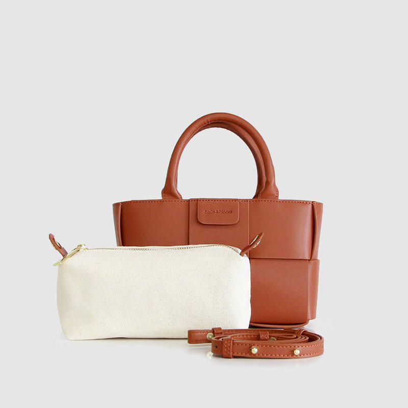 Belle & Bloom Little Love Woven Crossbody Bag Camel