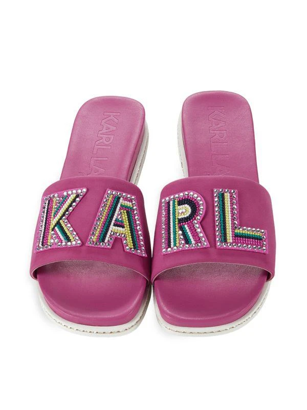 Karl Lagerfeld Paris Embellished Logo Slides 5