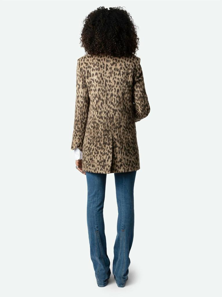 Shop Zadig & Voltaire - Violet Leopard Coat on Sale at BeyondStyle
