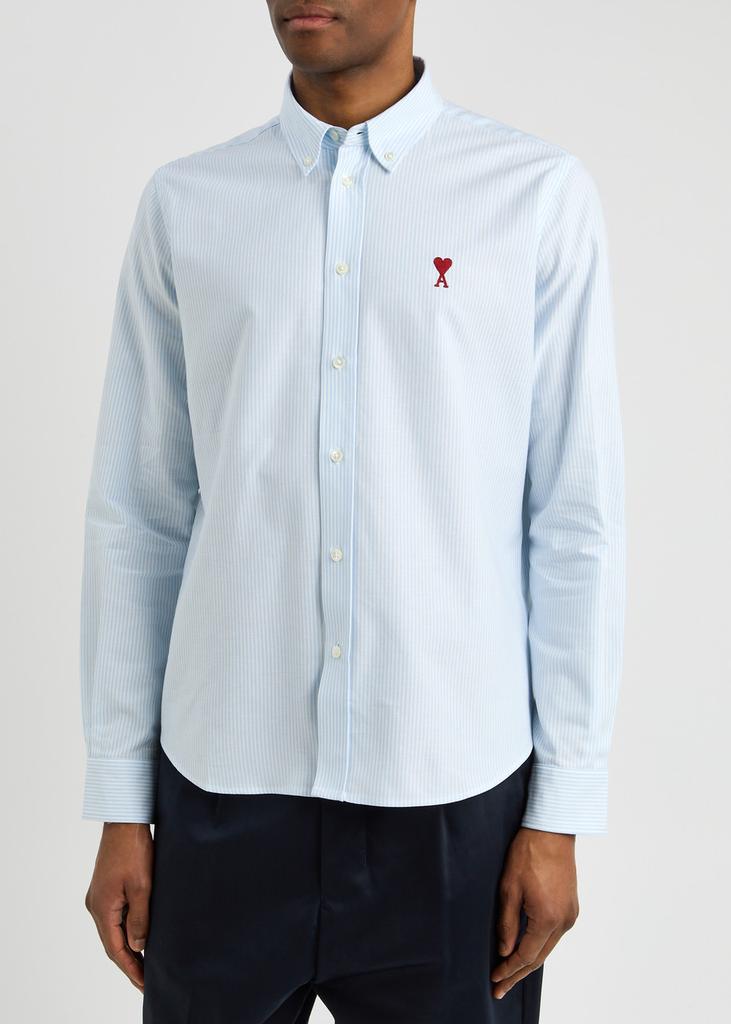AMI Logo striped cotton shirt