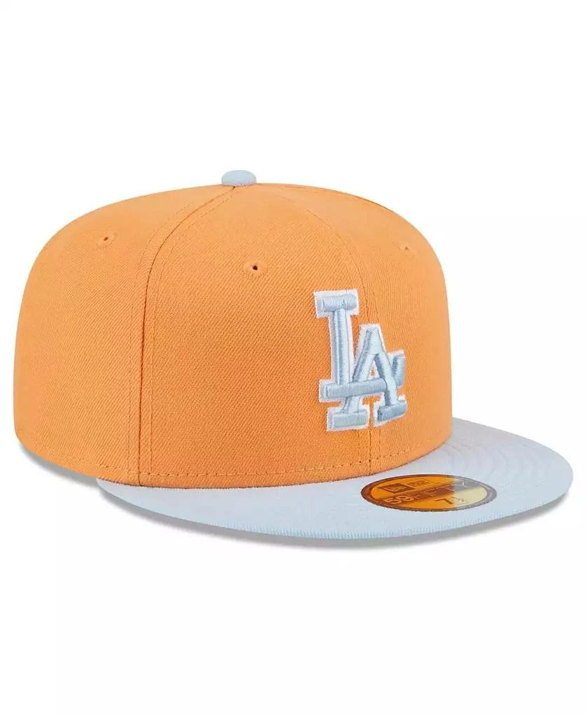 New Era Men's Orange/Light Blue Los Angeles Dodgers Spring Color Basic Two-Tone 59FIFTY Fitted Hat 4