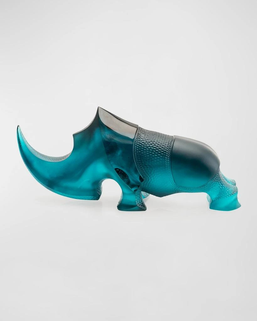 Daum Blue Ongava Rhinoceros Decoration 1