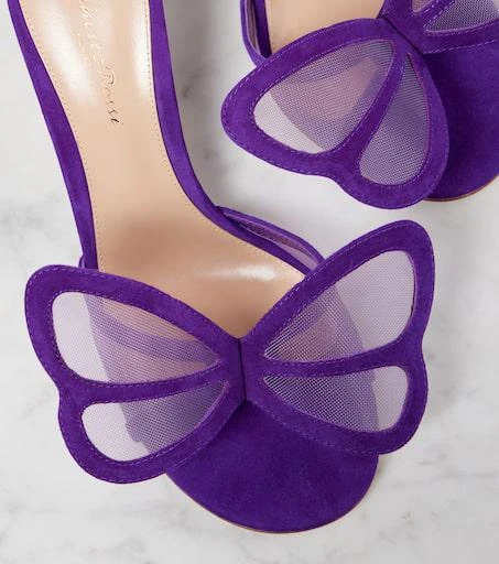 Gianvito Rossi Butterfly 70 mesh and suede mules 5