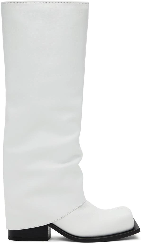 FIDAN NOVRUZOVA White Havva Chunky Heel Tall Boots 1