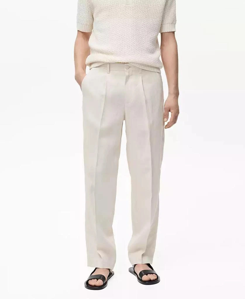 Mango Men's Regular-Fit Linen Trousers 1