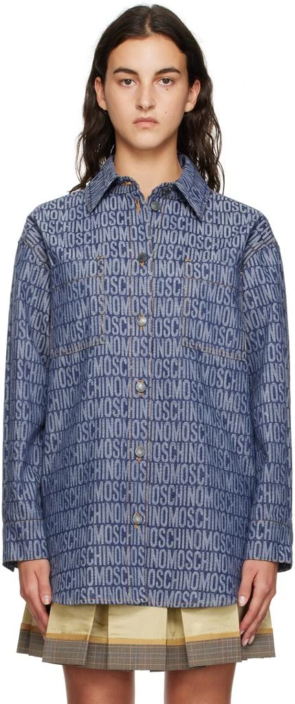 Moschino Blue All Over Denim Shirt 1