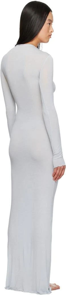SKIMS SSENSE Exclusive Blue Sheer Modal Long Sleeve Maxi Dress 3