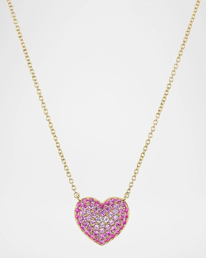 Emily P. Wheeler Lucy Ombré Heart Sapphire Necklace in 18K Yellow Gold, 16" 1