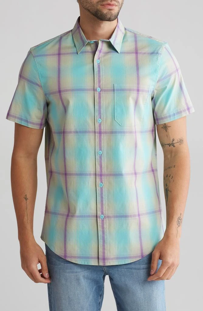 Abound Windowpane Short Sleeve Button-Up Shirt 1