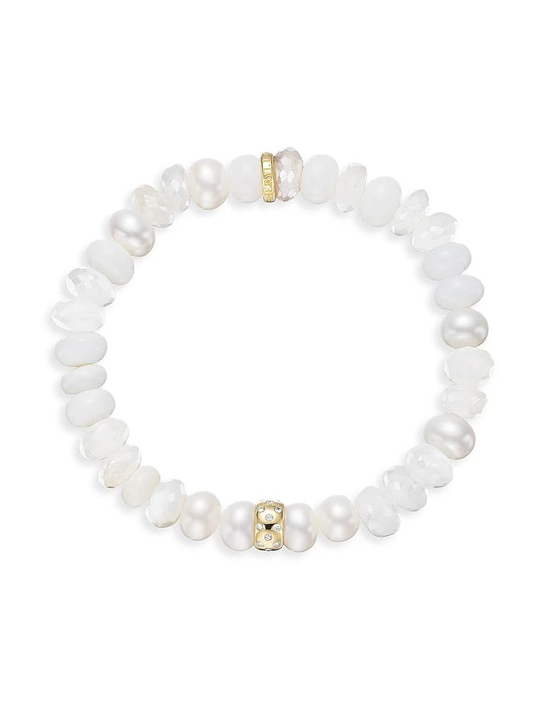 Sheryl Lowe 14K Yellow Gold, Multi-Stone & 0.15 TCW Diamond Beaded Bracelet 2