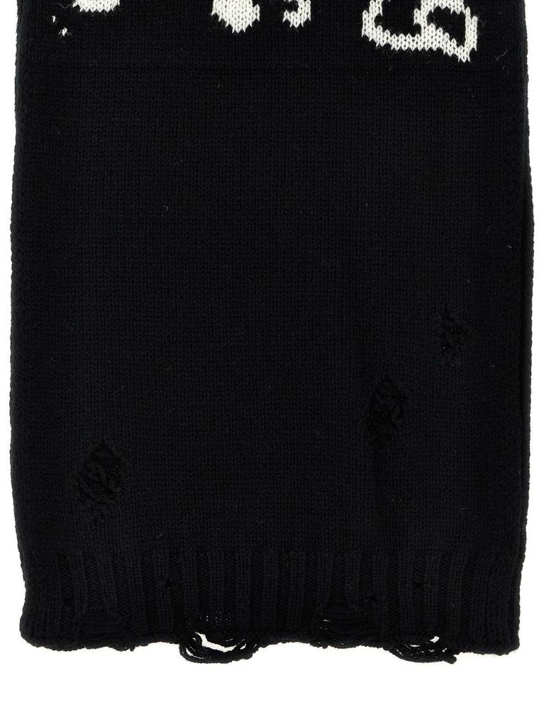 MM6 Logo Intarsia-knit Distressed Scarf 3