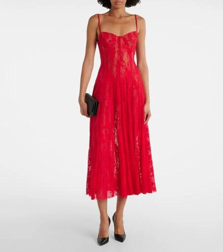 norma kamali lace midi dress Norma Kamali Underwire Midcalf Dress w/ Bodysuit