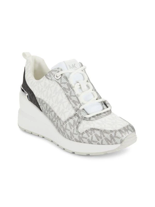 Michael Kors Stacy Monogram Print Wedge Sneakers 2