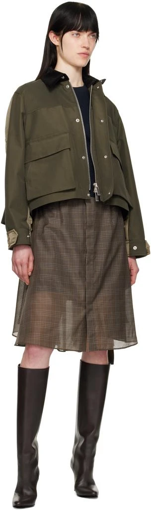 Sacai Khaki Grosgrain & Nylon Twill Jacket 4