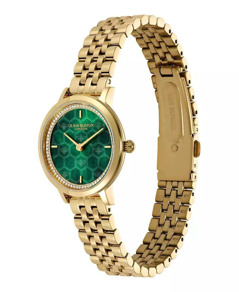 Olivia Burton Women's Honeycomb Ultra Slim Gold Tone Bracelet Watch, 28mm 2