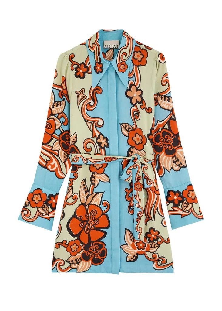 ALEMAIS Ondine printed twill mini shirt dress 1