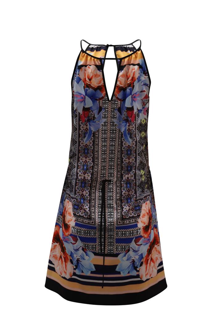 Clover Canyon Printed Keyhole Dress in Multicolor Polyester